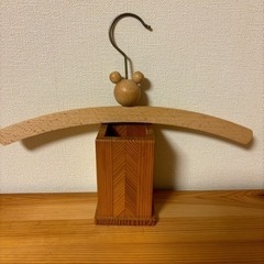 子供用ハンガー　木製くまさんハンガー3本セットの画像