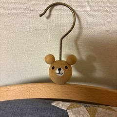 子供用ハンガー　木製くまさんハンガー3本セットの画像