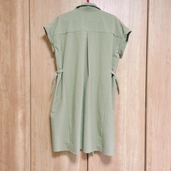 麻調スキッパーサック ワンピースの画像