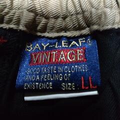 【新品未使用】 BAY-LEAF VINTAGE　黒綿パンツ◆TOPVALE　V首白肌シャツ　各１枚◆両方LLサイズ◆訳ありの画像
