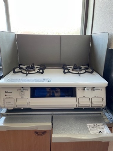 [商談中]ガステーブル　ガードとトレイ付き