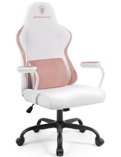 新品未使用　組立簡単【ゲーミングチェア】オフィスチェア 学習椅子 デスクチェア ピンク 白