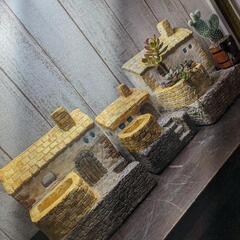 モルタルデコ　モルタル造形　多肉植物、他植物に！ガーデニング　メダカビオトープの画像