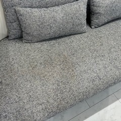 【売り切れました🙏💦】家具 ソファ 3人掛けソファ　グレー　ホワイト　ファブリックの画像