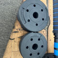 【リサイクルショップどりーむ鹿大前店】　No9553　バーベルセット　総重量10㎏の画像