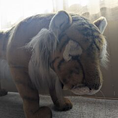 受渡調整中です。乗れます！　トラのぬいぐるみ　耐荷重80kg の画像
