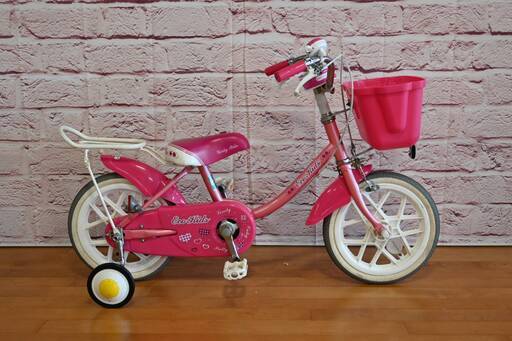【完売御礼】【幼児用】整備済 ブリヂストン14型 エコキッズカラフル 中古 幼児用自転車 身長97cm程度から小学生以下まで ピンク <自転車のオオムラ 静岡店>
