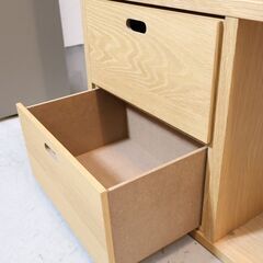 人気の無印良品(MUJI)のオーク材 2段・2列スタッキングシェルフ/引出し付