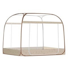 新品✨蚊帳 かや 底生地付 簡単設置 ワンタッチ蚊帳 テント式 ...