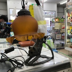 アンティーク照明　ネコ　テーブルランプ