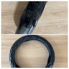3点セット　ハンドルカバー /汎用 クリスタル シフトノブ/黒金...