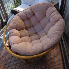 【お譲り済】カゴ製丸椅子　差し上げます！の画像