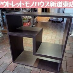 組合せ自由！ 木製 パズルラック 幅59.6cm ダークブラウン...
