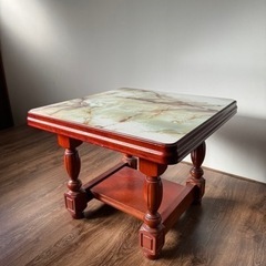 家具　テーブル　アンティーク　マーブル柄の画像