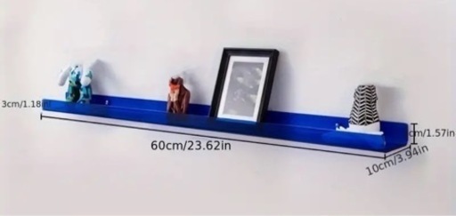 ブルーのアクリル製壁掛けシェルフ(棚) 2つセット