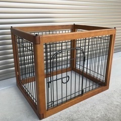 「決まりました」犬ゲージ　小型犬用　　木製　
