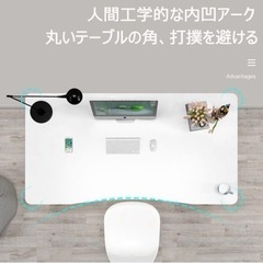 デスク パソコンデスク 勉強机 ホワイト 家具①の画像