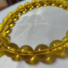 黄水晶（23玉） 四本組紐房（薄茶/からし） 男性用高級略式数珠

中古品の画像