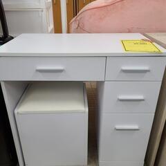 J4630　ドレッサー　デスク＆スツール　ホワイト　クリーニング...