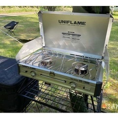ユニフレームツーバーナー　キャンプ道具の画像