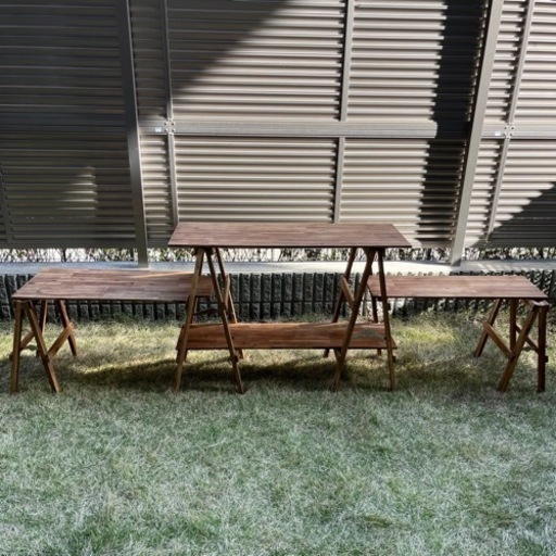 ビジョンピークス　アカシアキッチンラック　オプションテーブル×2、収納袋