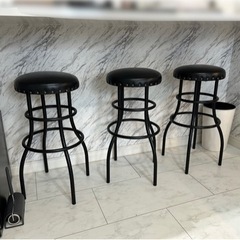 【売り切れました🙏💦】Barカウンター用椅子　ハイチェア5脚　黒　5脚の画像