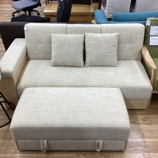 取りに来られる方限定！！　ソファーベッド　ファブリック　アイボリー