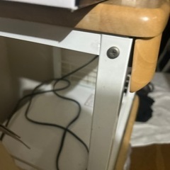電源タップ付　天然木　レンジ台の画像