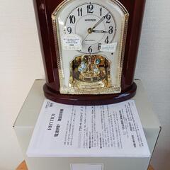 リズム時計☆置き時計☆スワロフスキー★電波時計