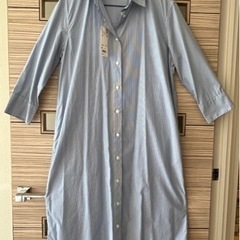 【新品】UNIQLOエクストラファインコットンストライプシャツワ...