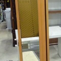 木製 折りたたみ 姿見/ハンガーラック 高さ170cm ナチュラル スタンドミラー ハンガーラック 姿見 札幌市東区 新道東店の画像