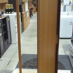 木製 折りたたみ 姿見/ハンガーラック 高さ170cm ナチュラル スタンドミラー ハンガーラック 姿見 札幌市東区 新道東店の画像