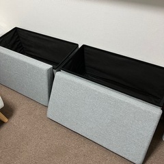 ２個 スツール 収納 椅子 折りたたみ ボックス オットマン