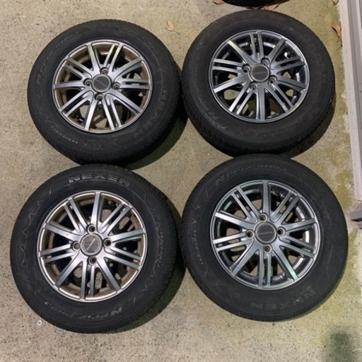 祝成約☆ありがとうございました☆アルミホイルタイヤセット☆タイヤ残量あり☆車検用などにも☆