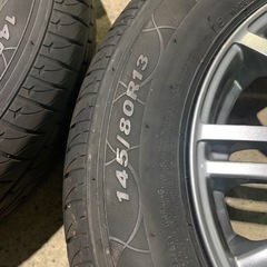 祝成約☆ありがとうございました☆アルミホイルタイヤセット☆タイヤ残量あり☆車検用などにも☆の画像