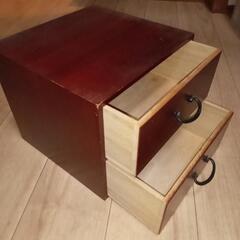 昭和レトロな木製　小物収納引き出し　2段の画像