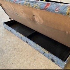 ソファベッド 3人掛け 収納付き 中古の画像