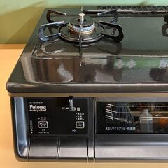 パロマ ガステーブル（プロパンガス・LPG用）エブリシェフ ブラック IC-735WA-R（右強火力）2019年製の画像