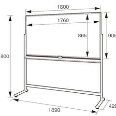 壁にぴったり。L字脚ホワイトボード  片面  W1800×H905mm の画像