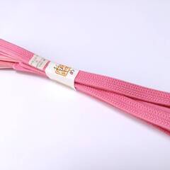 新品　未使用　正絹　帯締め　ピンク　濃い目の画像