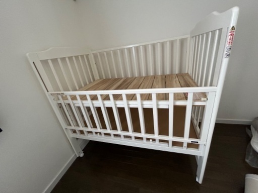 付属品完備 KATOJI ハイシートベビーベッド ホワイト 02021 楽天市場】ハイシート ベビーベッド 70×120cm 木製 スライド枠 2