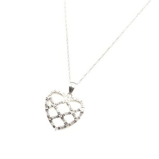 K18WG ダイヤモンドネックレス　0.5ct 3.7g ハートネックレス