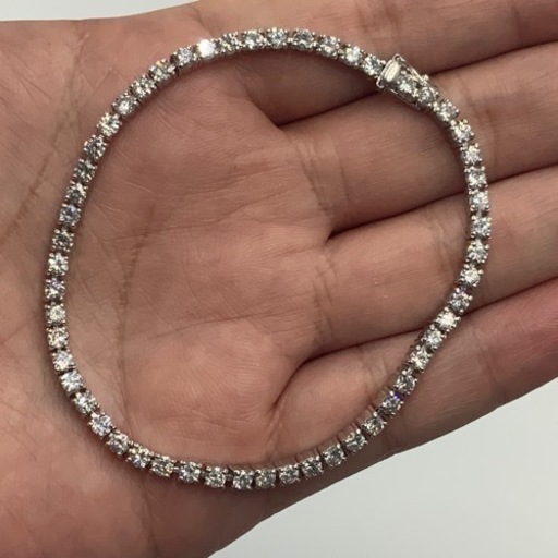 Pt850 プラチナ850 テニスブレスレット　5.05ct 約19cm 19.1g