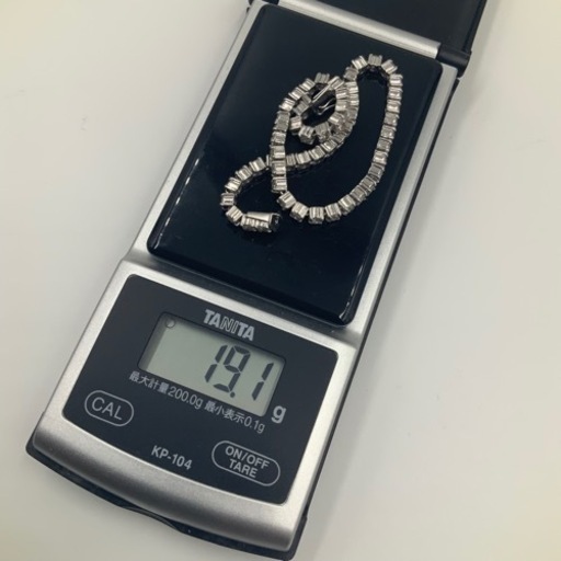 Pt850 プラチナ850 テニスブレスレット　5.05ct 約19cm 19.1g