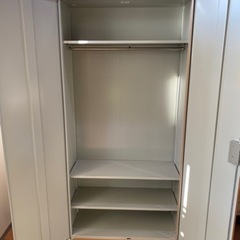 5段式キャビネット 保管庫 両開き 書庫 ロッカー 棚調節可 下置き用 鍵付き 幅900mm×奥行400mm×高さ1900mm 木目調 B 開閉難ありの画像
