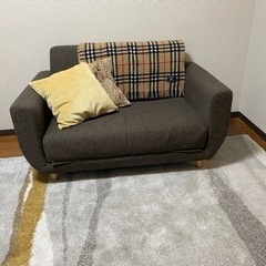 2人がけソファベッド（ブラウン）