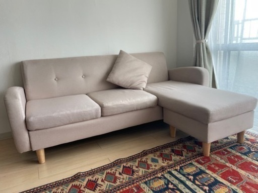 値下げ！！3人掛け　カウチソファ　ベージュ