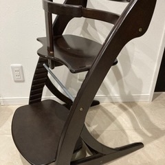 【受付終了】ニトリ　ベビー・キッズ ハイチェア(ジャスト3 DBR)の画像