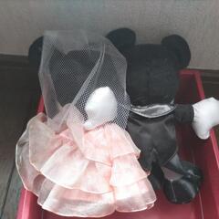 ミッキーとミニーのウェディングぬいぐるみの画像