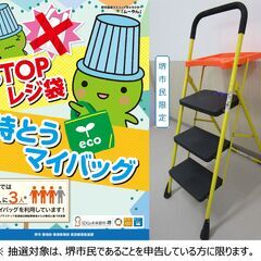 【堺市民限定】(2405-05) トレイ付 折りたたみスリム脚立